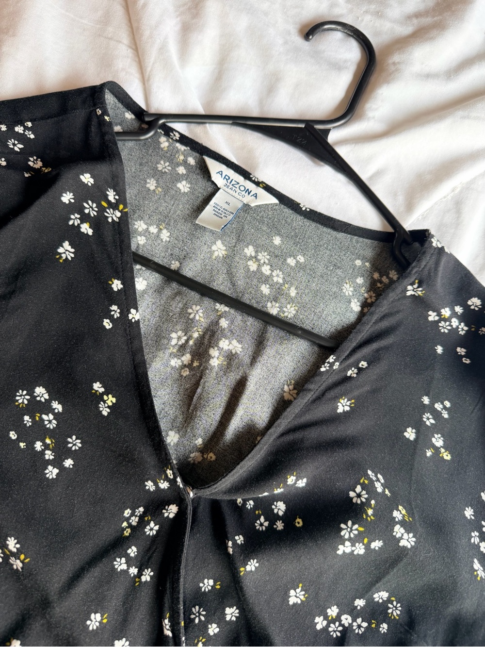 Arizona Black Floral V-Neck Top